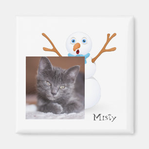 Snowman und anpassbare Kitty Magnet