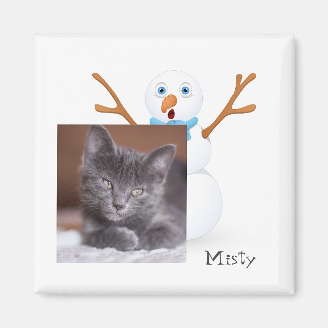 Snowman und anpassbare Kitty Magnet (Vorne)