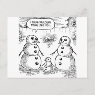 Snowman und Baby Postkarte