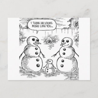 Snowman und Baby Postkarte