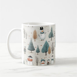 Snowman und Bäume Kaffeetasse
