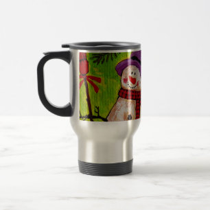 Snowman und Broom Reisebecher