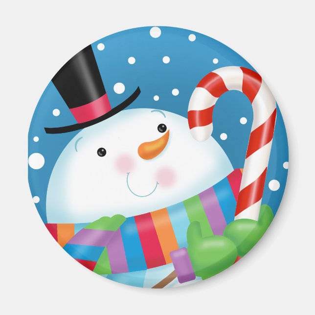 Snowman und Candy Cane Magnet (Vorne)