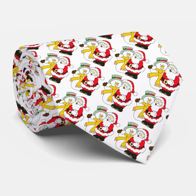 Snowman und der Weihnachtsmann Krawatte (Gerollt)