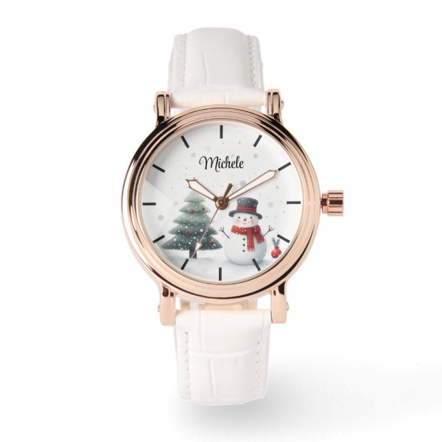 Snowman und Evergreen Armbanduhr (Vorderseite)