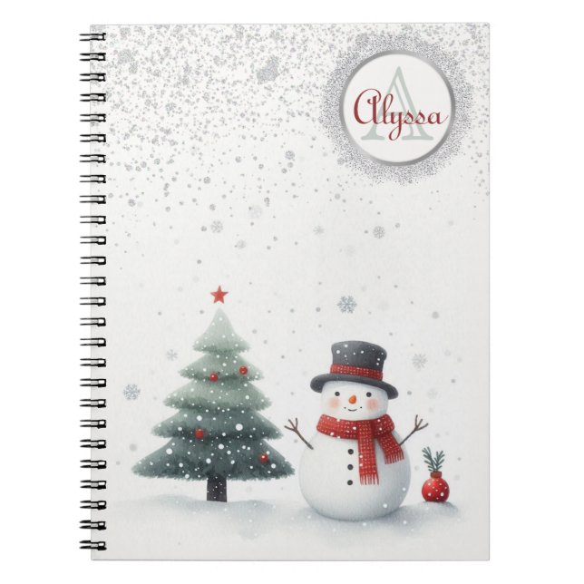 Snowman und Evergreen Notizblock (Vorderseite)