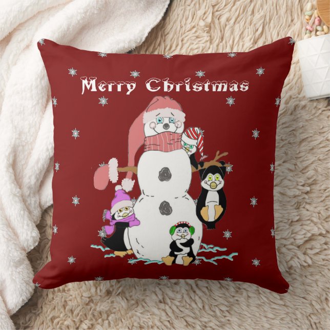 Snowman und Penguin Weihnachten Kissen (Decke)