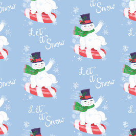 Snowman und Peppermint Blue Geschenkpapier