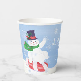 Snowman und Peppermint Blue Paper Cups Pappbecher