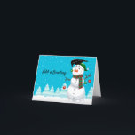 Snowman und Raven Christmas Feiertagskarte<br><div class="desc">Snowman und Raven Weihnachtskarte Leere Inside. Ein Rabe, der einen Schneemann mit Weihnachtslampen schmückt. Eine niedliche Karte für diejenigen, die Liebe der Blackbird ravens und kräht Urlaubskarte. Bleiben Sie drinnen für Ihre persönliche Nachricht und fügen Sie eine Urlaubsnachricht vor die Karte, wenn gewünscht. Dieser Weihnachtsraven ist eine liebenswerte und einzigartige...</div>
