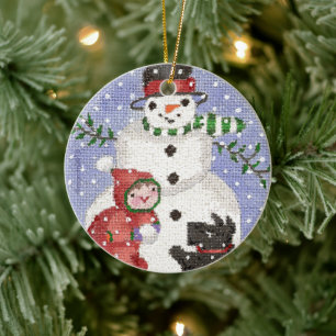 Snowman und Scotty Ornament