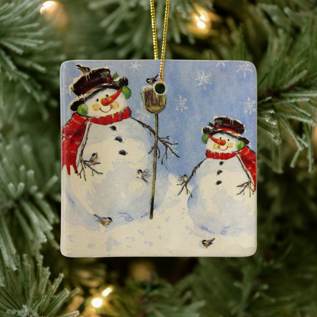 Snowman und Son Keramikornament (Baum)