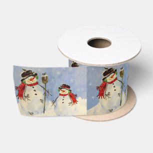Snowman und Son Satinband