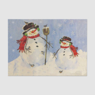 Snowman und Son Seidenpapier
