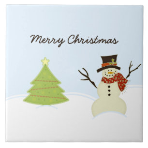Snowman und Tree Fliese