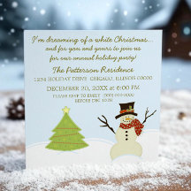 Snowman und Tree Weihnachts-Party Einladung