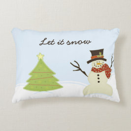Snowman und Tree Zierkissen