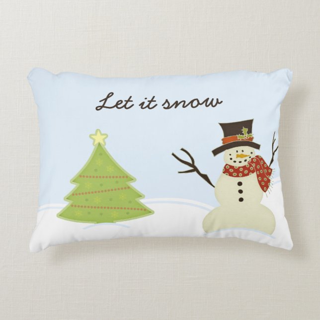 Snowman und Tree Zierkissen (Vorderseite)