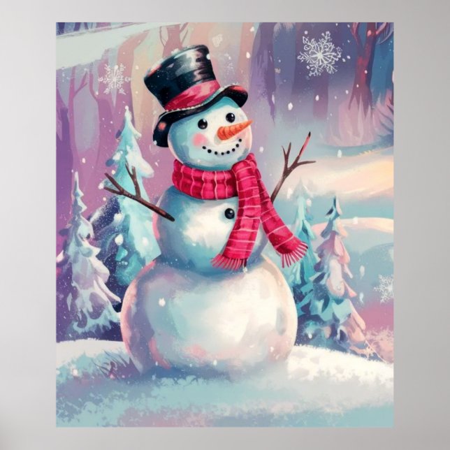 Snowman und Winter Vibes Poster (Vorne)