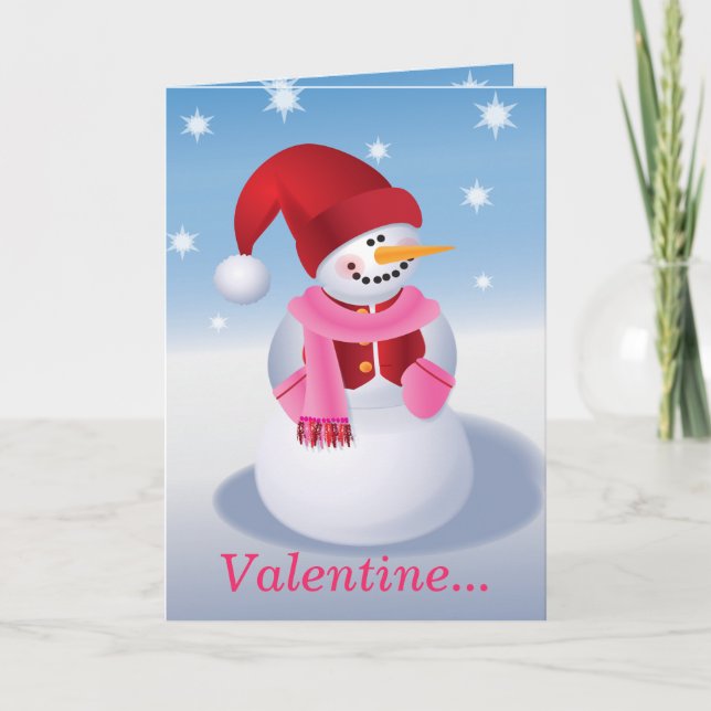 Snowman Valentine Feiertagskarte (Vorderseite)