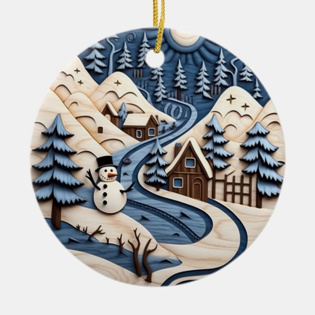 Snowman Village Winter Ornament (Vorne)