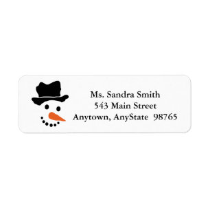 Snowman Visage Design Adresse de retour Étiquettes