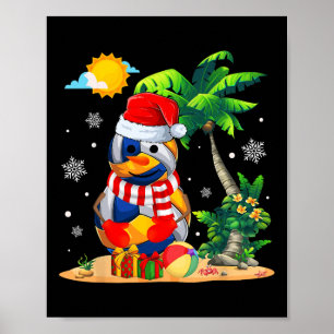 Snowman Volleyball Weihnachtsmannmütze Weihnachten Poster