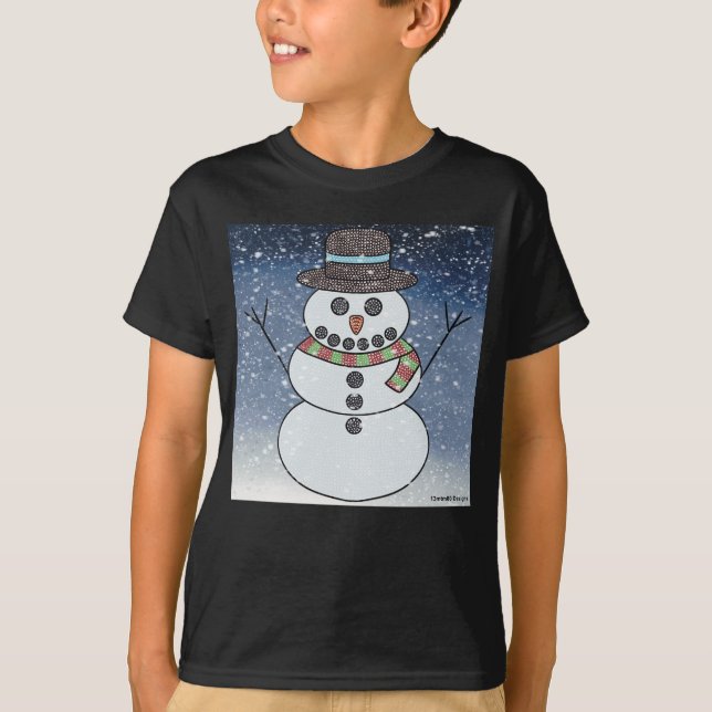 Snowman w/BG (vivid) - Boy's Basic T - Shirt (Vorderseite)