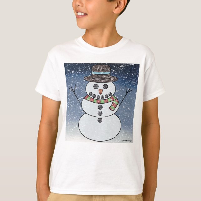 Snowman w/BG (weiß) - Boy's Basic T - Shirt (Vorderseite)