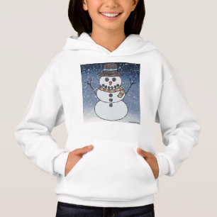 Snowman w/BG (weiß) - Mädchenhoodie Hoodie