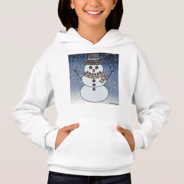 Snowman w/BG (weiß) - Mädchenhoodie Hoodie (Vorderseite)