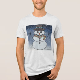 Snowman w/BG (weiß) - Men's Tri-Blend-Shirt Tri-Blend Shirt