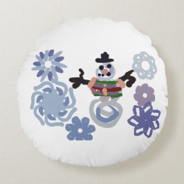 Snowman warm  rundes kissen
