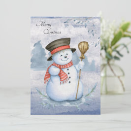 Snowman Watercolor Script Modern Frohe Weihnachten