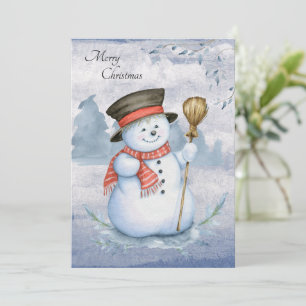 Snowman Watercolor Script Modern Frohe Weihnachten