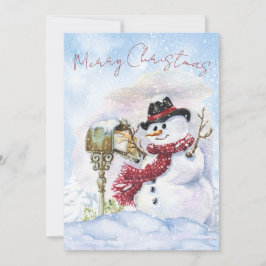 Snowman Watercolor Winter Weihnachten