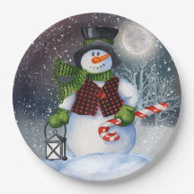 Snowman Watercolor Winter Weihnachten