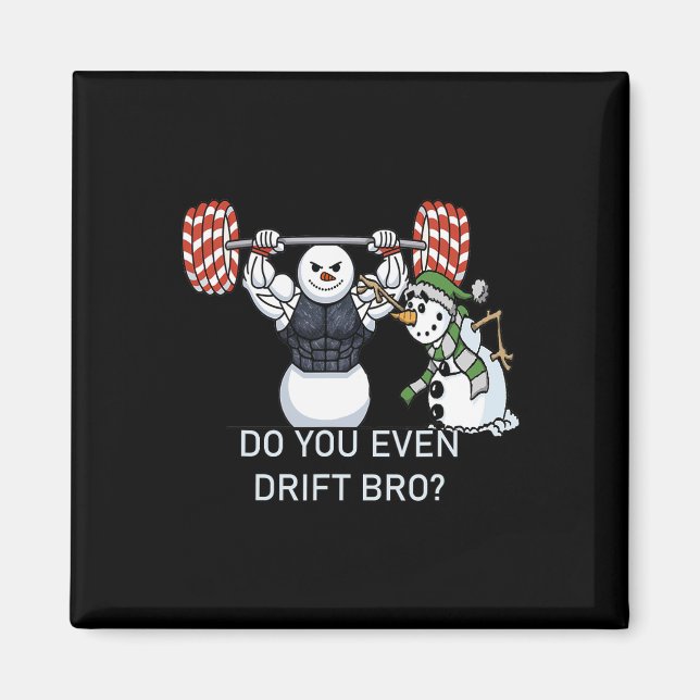 Snowman Weightfting Bodybuilding Funny Workout Magnet (Vorne)