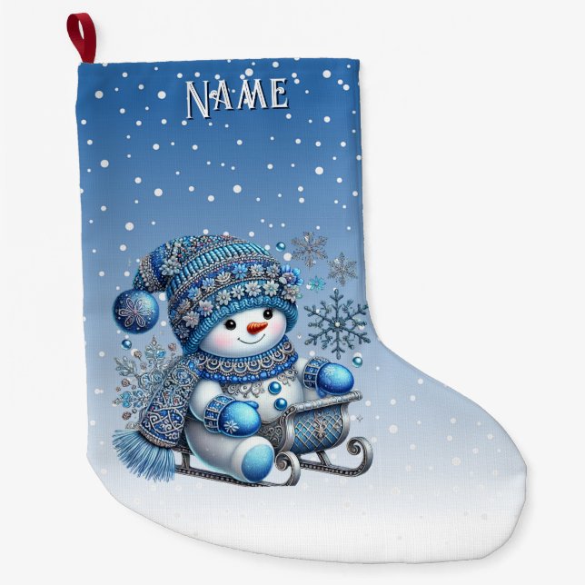 Snowman Weihnachts-Strumpf Großer Weihnachtsstrumpf (Vorderseite)