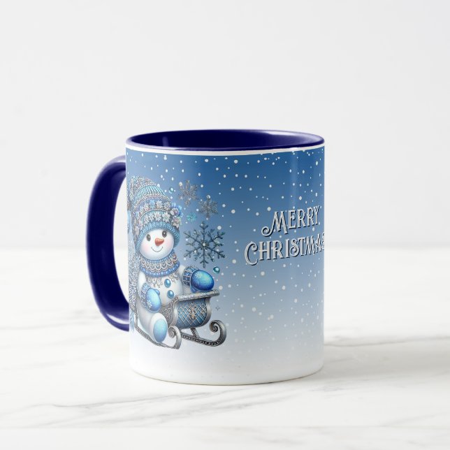 Snowman Weihnachts-Tasse Tasse (Vorderseite Links)