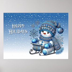 Snowman Weihnachts-Weihnachtsgebäck Poster