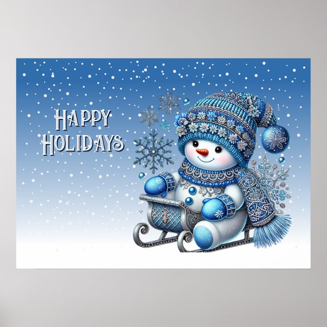 Snowman Weihnachts-Weihnachtsgebäck Poster (Vorne)