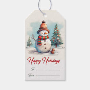 Snowman Weihnachts-Weihnachtsgeschenk Tags Geschenkanhänger