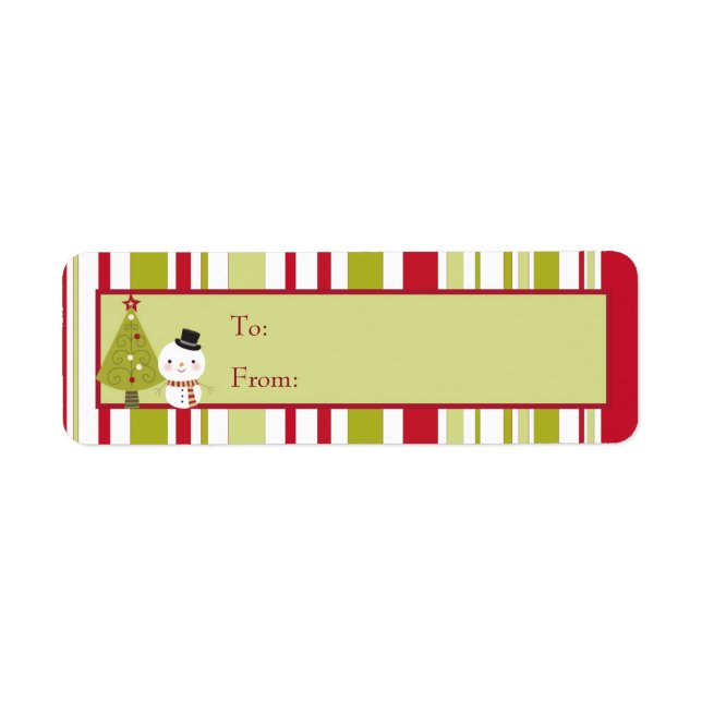 Snowman Weihnachtsbaum-Geschenk Tag Labels (Vorne)