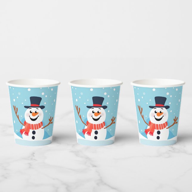 Snowman Weihnachtsfeier Papier Becher (Multi)