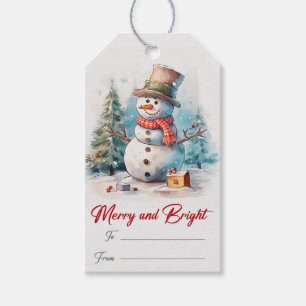 Snowman Weihnachtsfeiertag Geschenkanhänger