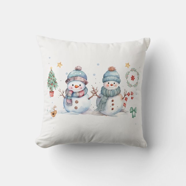Snowman Weihnachtsfeiertag Kissen (Vorderseite)