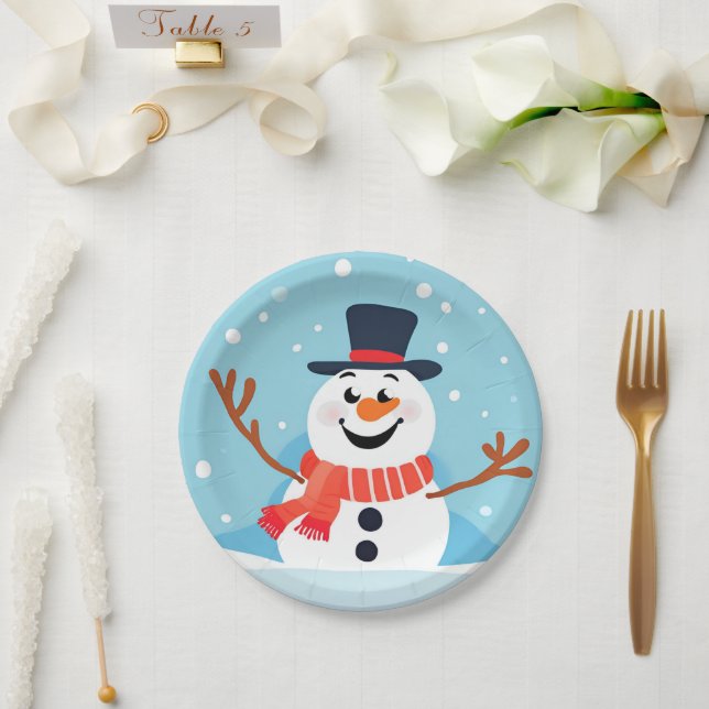 Snowman Weihnachtsfeiertag-Platte Pappteller (Hochzeit)