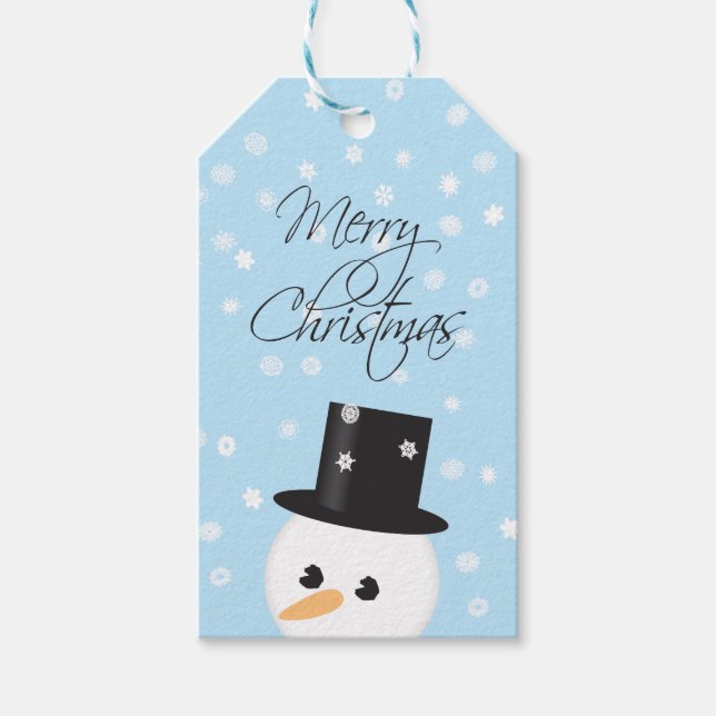 Snowman Weihnachtsgeschenk Tag Geschenkanhänger (Vorderseite)