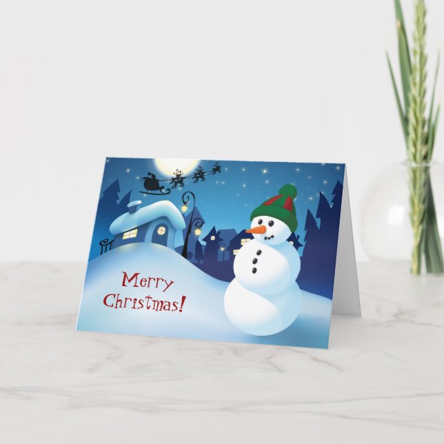 Snowman Weihnachtskarte Feiertagskarte (Vorderseite)
